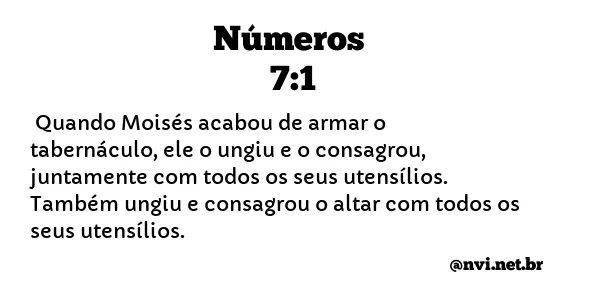 NÚMEROS 7:1 NVI NOVA VERSÃO INTERNACIONAL