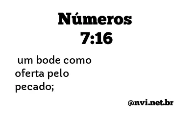 NÚMEROS 7:16 NVI NOVA VERSÃO INTERNACIONAL