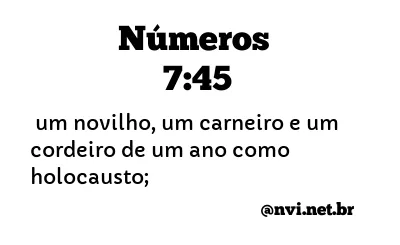 NÚMEROS 7:45 NVI NOVA VERSÃO INTERNACIONAL