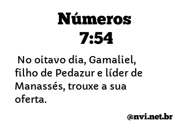 NÚMEROS 7:54 NVI NOVA VERSÃO INTERNACIONAL