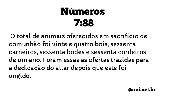 NÚMEROS 7:88 NVI NOVA VERSÃO INTERNACIONAL