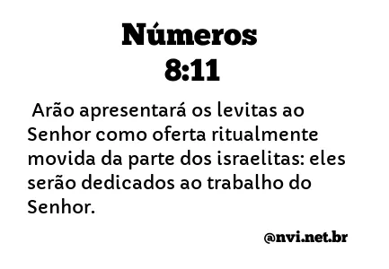 NÚMEROS 8:11 NVI NOVA VERSÃO INTERNACIONAL