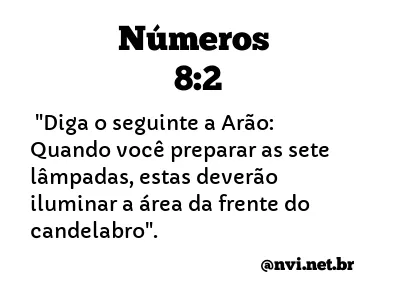 NÚMEROS 8:2 NVI NOVA VERSÃO INTERNACIONAL