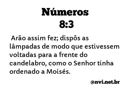 NÚMEROS 8:3 NVI NOVA VERSÃO INTERNACIONAL