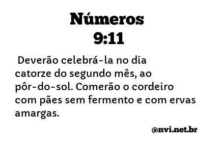 NÚMEROS 9:11 NVI NOVA VERSÃO INTERNACIONAL