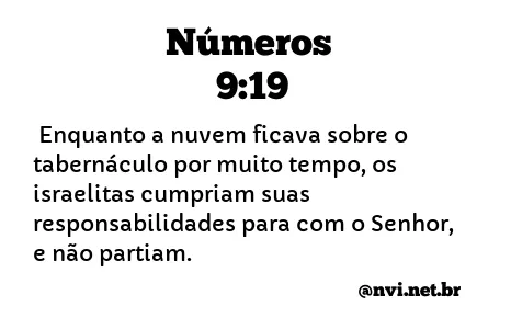 NÚMEROS 9:19 NVI NOVA VERSÃO INTERNACIONAL