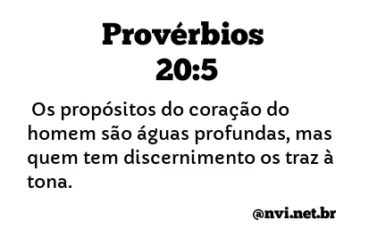 PROVÉRBIOS 20:5 NVI NOVA VERSÃO INTERNACIONAL