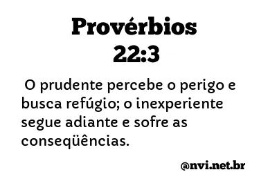 PROVÉRBIOS 22:3 NVI NOVA VERSÃO INTERNACIONAL