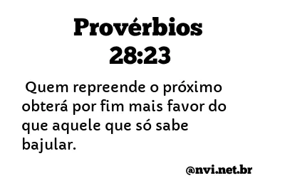 PROVÉRBIOS 28:23 NVI NOVA VERSÃO INTERNACIONAL