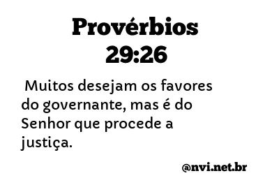 PROVÉRBIOS 29:26 NVI NOVA VERSÃO INTERNACIONAL