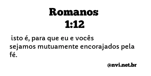 ROMANOS 1:12 NVI NOVA VERSÃO INTERNACIONAL