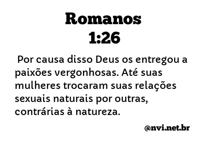 ROMANOS 1:26 NVI NOVA VERSÃO INTERNACIONAL