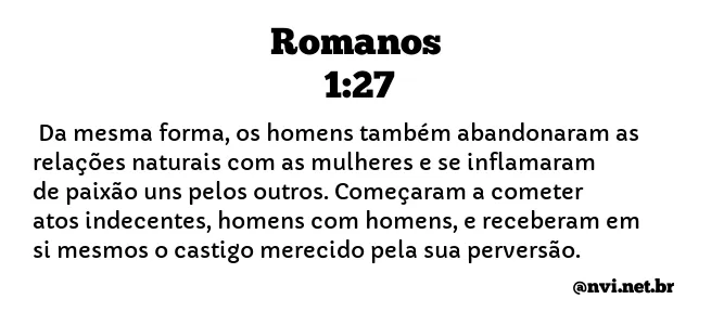 ROMANOS 1:27 NVI NOVA VERSÃO INTERNACIONAL