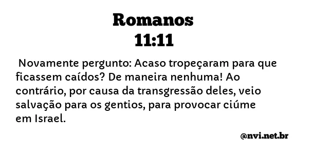 ROMANOS 11:11 NVI NOVA VERSÃO INTERNACIONAL