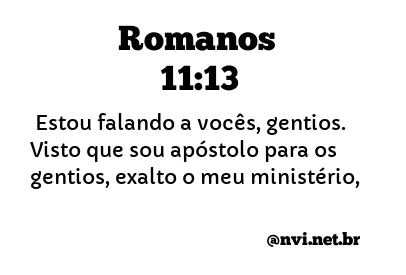 ROMANOS 11:13 NVI NOVA VERSÃO INTERNACIONAL