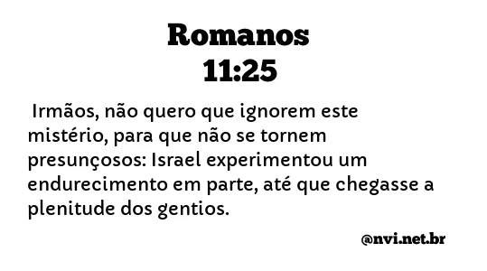 ROMANOS 11:25 NVI NOVA VERSÃO INTERNACIONAL