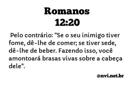 ROMANOS 12:20 NVI NOVA VERSÃO INTERNACIONAL