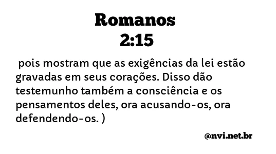 ROMANOS 2:15 NVI NOVA VERSÃO INTERNACIONAL