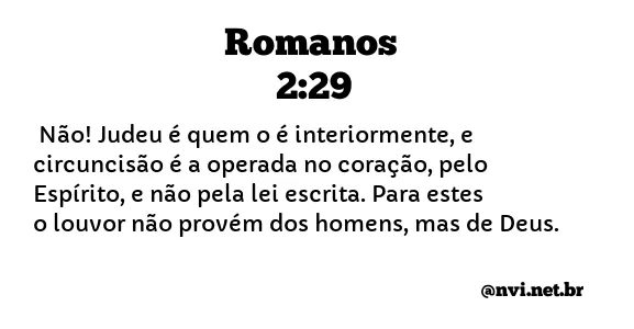 ROMANOS 2:29 NVI NOVA VERSÃO INTERNACIONAL
