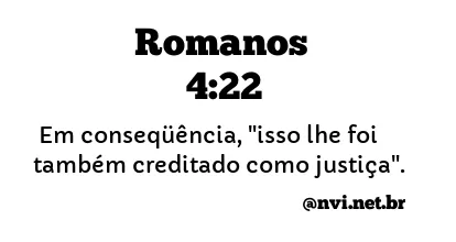ROMANOS 4:22 NVI NOVA VERSÃO INTERNACIONAL