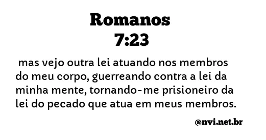 ROMANOS 7:23 NVI NOVA VERSÃO INTERNACIONAL