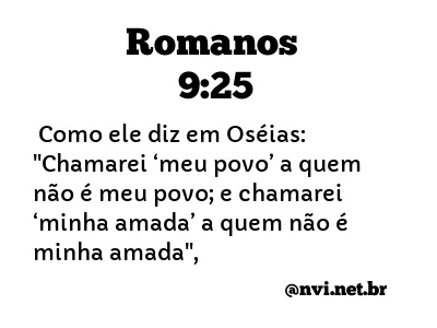 ROMANOS 9:25 NVI NOVA VERSÃO INTERNACIONAL