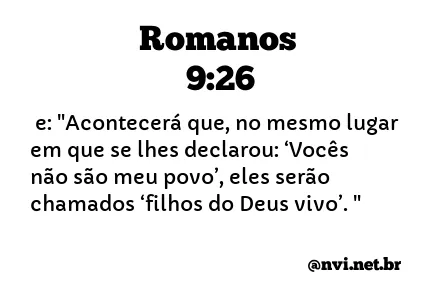 ROMANOS 9:26 NVI NOVA VERSÃO INTERNACIONAL