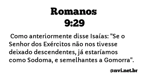 ROMANOS 9:29 NVI NOVA VERSÃO INTERNACIONAL