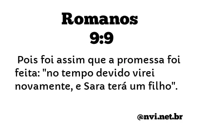 ROMANOS 9:9 NVI NOVA VERSÃO INTERNACIONAL