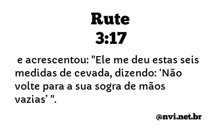 RUTE 3:17 NVI NOVA VERSÃO INTERNACIONAL