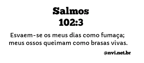 SALMOS 102:3 NVI NOVA VERSÃO INTERNACIONAL