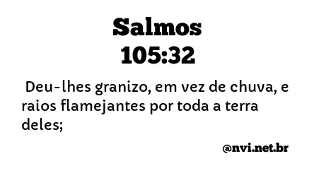 SALMOS 105:32 NVI NOVA VERSÃO INTERNACIONAL