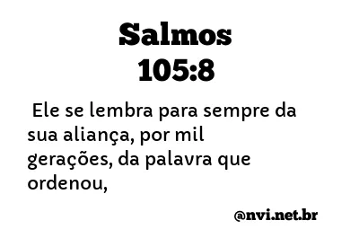 SALMOS 105:8 NVI NOVA VERSÃO INTERNACIONAL