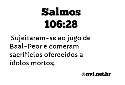 SALMOS 106:28 NVI NOVA VERSÃO INTERNACIONAL