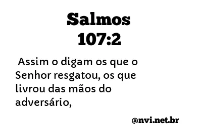 SALMOS 107:2 NVI NOVA VERSÃO INTERNACIONAL