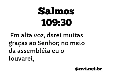 SALMOS 109:30 NVI NOVA VERSÃO INTERNACIONAL