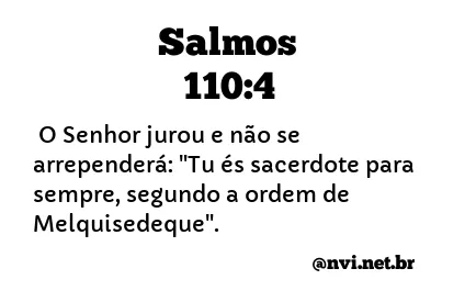 SALMOS 110:4 NVI NOVA VERSÃO INTERNACIONAL