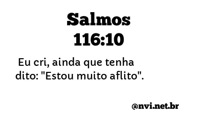 SALMOS 116:10 NVI NOVA VERSÃO INTERNACIONAL