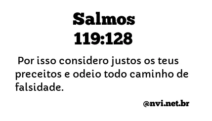 SALMOS 119:128 NVI NOVA VERSÃO INTERNACIONAL