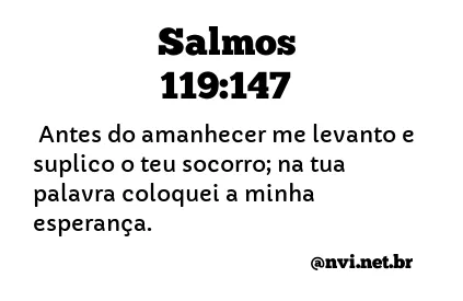 SALMOS 119:147 NVI NOVA VERSÃO INTERNACIONAL