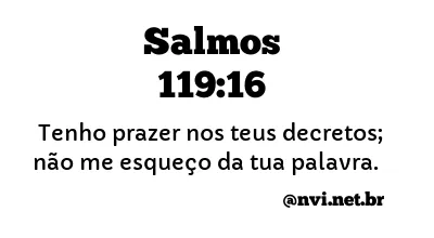 SALMOS 119:16 NVI NOVA VERSÃO INTERNACIONAL