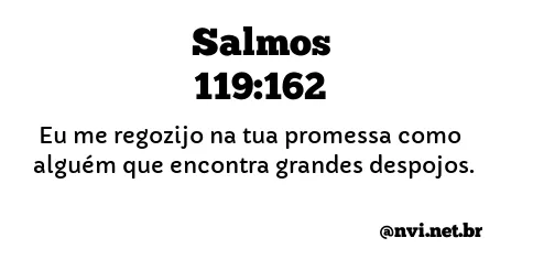 SALMOS 119:162 NVI NOVA VERSÃO INTERNACIONAL