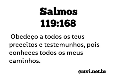 SALMOS 119:168 NVI NOVA VERSÃO INTERNACIONAL