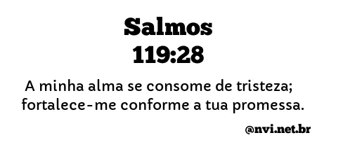 SALMOS 119:28 NVI NOVA VERSÃO INTERNACIONAL