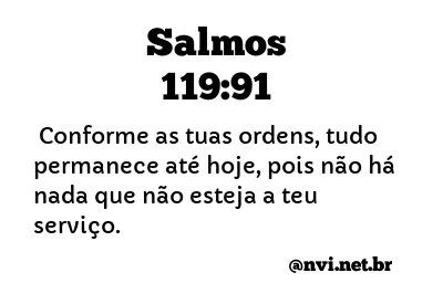 SALMOS 119:91 NVI NOVA VERSÃO INTERNACIONAL