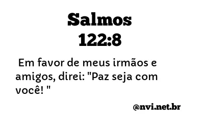 SALMOS 122:8 NVI NOVA VERSÃO INTERNACIONAL