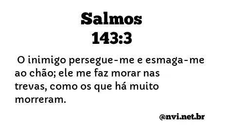 SALMOS 143:3 NVI NOVA VERSÃO INTERNACIONAL