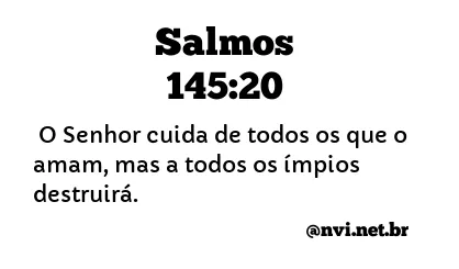 SALMOS 145:20 NVI NOVA VERSÃO INTERNACIONAL