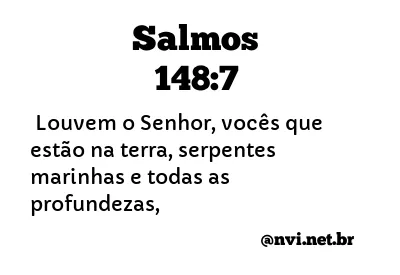 SALMOS 148:7 NVI NOVA VERSÃO INTERNACIONAL