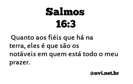 SALMOS 16:3 NVI NOVA VERSÃO INTERNACIONAL